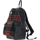 Exquisite Ashwood Leather & Harris Tweed® Cloth Large Rucksack Black/Green/Red: TW-43-07-BR