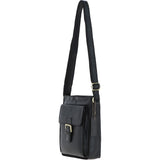Ashwood Classic Leather Side Bag Black: Q-41