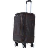 Premium Leather Trolley Suitcase Brown: pl-52