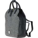 Ashwood Leather & Harris Tweed® Cloth Multi-Pocket Backpack Black/White: TW-66-12-BW