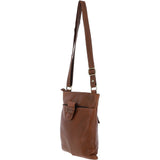 Ladies Michigan Pocket Crossbody Bag Cognac : M-67