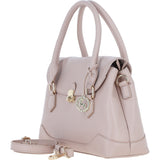 Premium Leather Shoulder Bag with Detachable Crossbody Strap Beige: Y-56