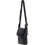 Luxury Small Leather Flight Bag Black: D-90