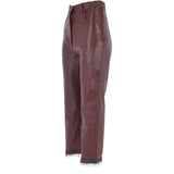 Womens 60's Hippy Leather Jeans Burgundy: 479