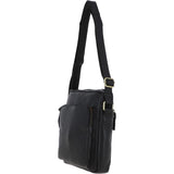 Michigan Leather Body Bag Black: M-56