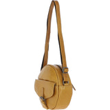 Ashwood Leather Round Crossbody Bag Mustard: P-66
