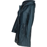 Stylish Ashwood Leather Ladies Three Quarter Jacket Navy: Emilia