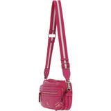 Compact Twin Zip Ashwood Leather Crossbody Bag Pink: X-35