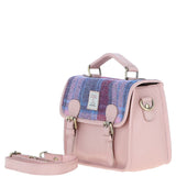 Ashwood Leather & Harris Tweed® Cloth Satchel Bag Baby-pink/Pink: TW-68-15-BP