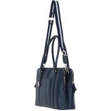 Ashwood 3 Section Large Leather Handbag Navy: X-39