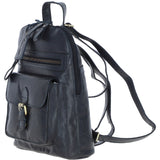 Small Vintage Leather Backpack Navy – G25