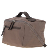 Fenland Canvas & Leather Wash Bag Mud/grey: FEN-759