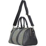 Ashwood Leather & Harris Tweed® Cloth Doctor Holdall Brown/Green: TW-46-09-BG