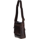 Sleek Leather Messenger Bag with Multiple Pockets Brown: TL-004