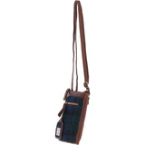 Authentic Ashwood Leather & Harris Tweed® Cloth Crossbody Bag Tan/Watch: TW-29-04-TW