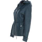 Luxurious Ashwood Leather Jacket with Hood Navy: Anne