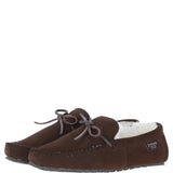 Fenland Classic Mens Suede Sheepskin Maverick Slippers Brown