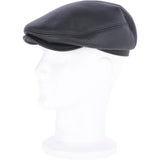 One Piece Sheepskin Leather Flat Cap Black: 04K