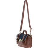 Ashwood Leather & Harris Tweed® Cloth Small Satchel Bag with Twist Lock Tan/Watch: TW-33-04-TW