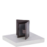 Vegetable Tanned Flip Side 6 card, ID & Coins Dual Bill fold Tab Leather Wallet Brown : 1246-VT