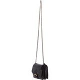 Vintage Mini Leather Cross Body Shoulder Bag With Chain Strap Black  – G27