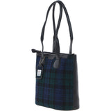 Ashwood Leather & Harris Tweed® Cloth Genuine Leather Shoulder Bag Black/Watch: TW-23-03-BW