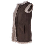 Toscana Suede Leather Gilet Brown : Wanda