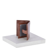 Vegetable Tanned Flip Side 6 card, ID & Coins Dual Bill fold Tab Leather Wallet Tan : 1246-VT