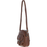 Ashwood Leather Women’s Round Buckle Crossbody Bag Chestnut: S-30