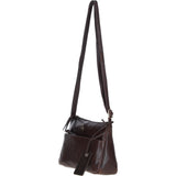 Elegant Leather Crossbody Bag with Adjustable Strap Brown: Rose