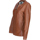Ladies Ashwood Leather Casual Jacket Tan: AWL-881