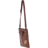 Genuine Leather Crossbody x Shoulder Bag with Golden Accents Cognac: 64239