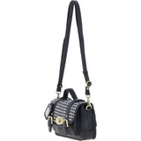 Ashwood Leather & Harris Tweed® Cloth Small Satchel Bag with Twist Lock Black/White: TW-33-012-BW