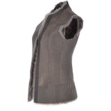 Toscana Suede Leather Gilet Grey : Kachina