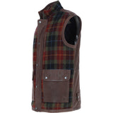 Ashwood Leather x Harris Tweed Men's Gilet Brown/Red/Green: TW-901-07-BR
