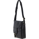 Elegant Ashwood Leather Unisex Crossbody Bag Black: G-19
