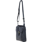 Vintage Small Leather Travel Shoulder Bag Navy – G24