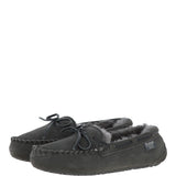 Women's Classic Suede Sheepskin Moccasin Slippers Grey: LADIES MOCCASSINS