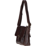Elegant Leather Messenger Bag with Adjustable Strap Brown: TL-003