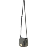 Real Leather Saddle Crossbody Bag Olive: 63753