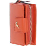 Ashwood Leather RFID Secure Wallet/Purse with Zip and Stud Closure Orange: X-30