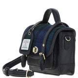 Ashwood Leather & Harris Tweed® Cloth Mini Satchel Bag with Twist Lock Black/Watch: TW-32-03-BW