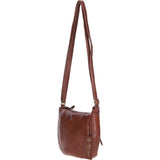 Leather Compact Crossbody Bag Cognac: Naomi