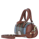Ashwood Leather & Harris Tweed® Cloth X-Small Barrel Bag Tan/Mcload: TW-60-02-TM