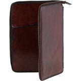 Premium Leather zip up Document Holder Chestnut: LF-173