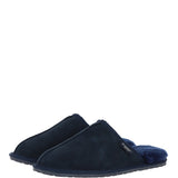 Fenland Classic Mens Suede Sheepskin Slippers Navy/navy