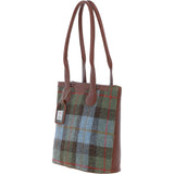 Ashwood Leather & Harris Tweed® Cloth Genuine Leather Shoulder Bag Tan/Mcload: TW-23-02-TM