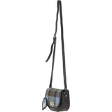 Ashwood Leather & Harris Tweed® Cloth Saddle Crossbody Bag with Twist Lock Brown/Mcload: TW-30-01-BM