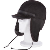 Leather Hunting Trapper Hat With Sheepskin Fur Brown Brissa: 018S