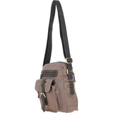 Fenland Canvas & Leather Crossbody Bag Mud/grey: FEN-752